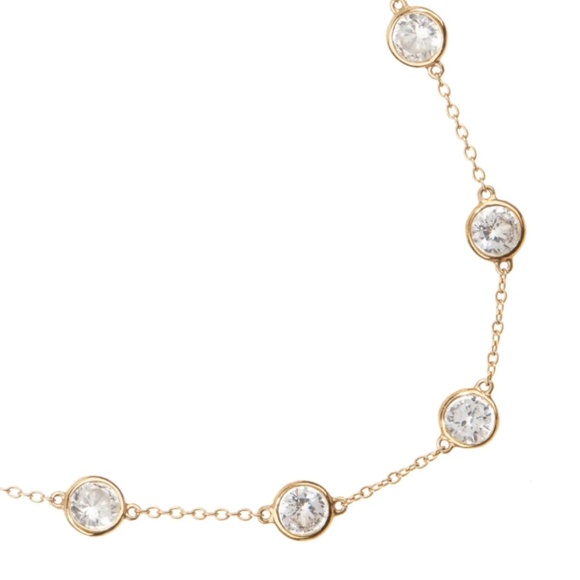 DORSEY Clemence 7.5 Carat, 15 White Sapphire and 18K Gold Vermeil Bezel Necklace - Picture 2 of 6